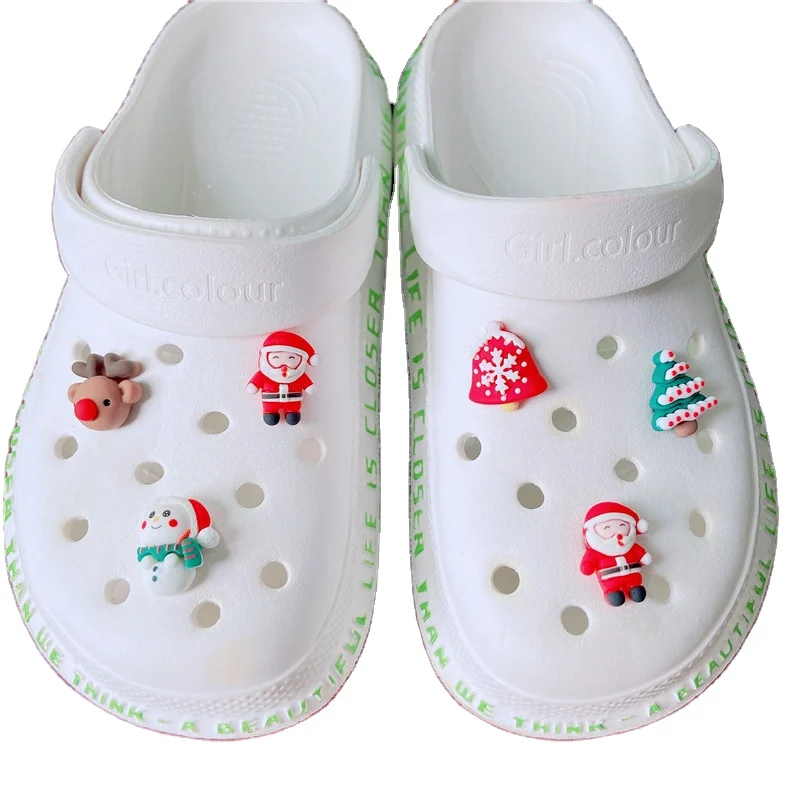 

New shoe decoration cartoon christmas shoe charms custom croc luxury designer shoe charms, Picture