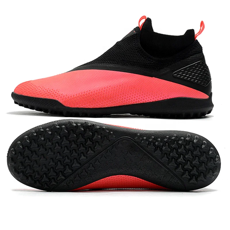 

High Top professional training shoes man boots indoor soccer shoes high quality cheap price soccer boots for men, Black