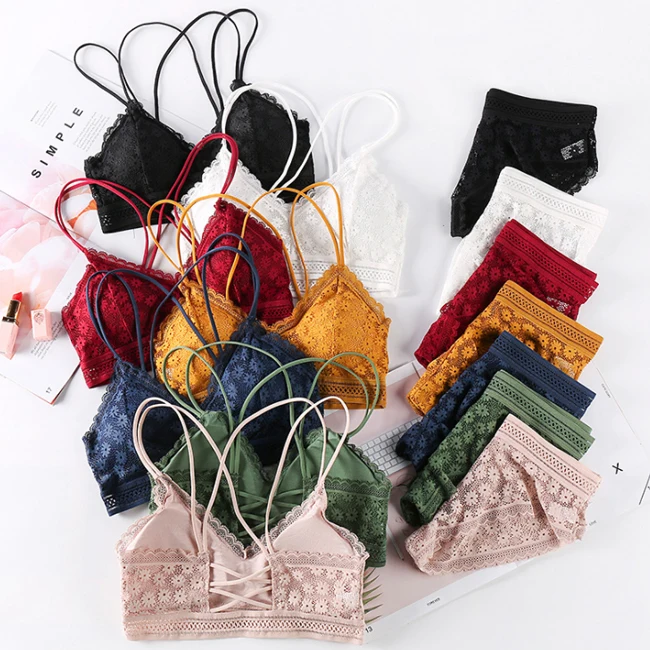 

Women Lace Bra Sets Seamless Underwear Backless Vest Sexy Panties Padded Bralette Lingerie Ultrathin Briefs Female Intimates #F