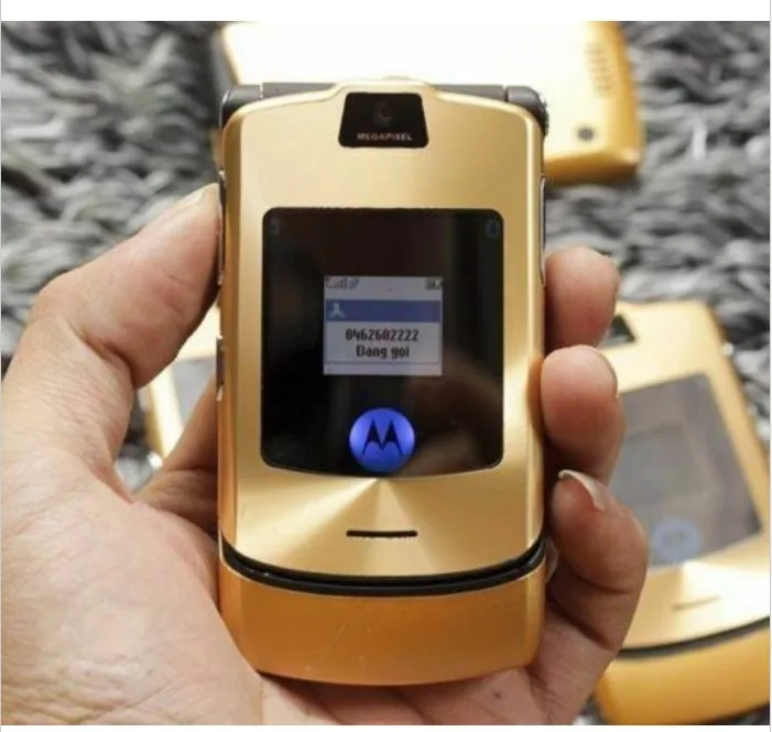 
Original Flip phone for motorola mobile phone V3i in 8 color black sliver free shipping for motorola razr v3i 