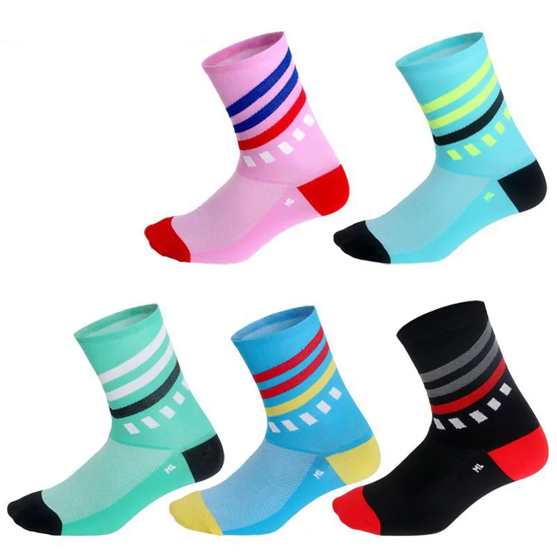 

Wholesale Custom Logo Cycling Men Strip Compression Sport Bike Socks