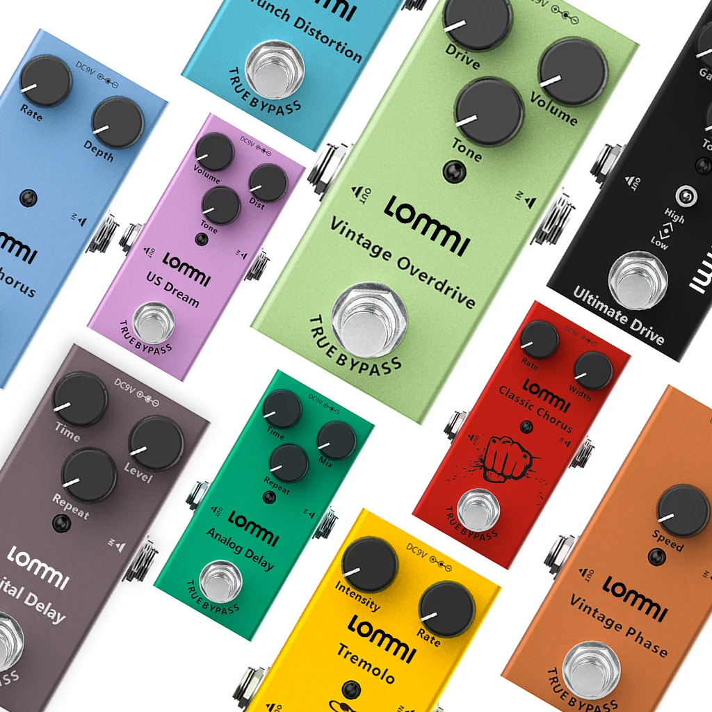 

LOMMI Mini Electric Guitar Pedal Vintage Overdrive Ultimate US Dream Distortion Chorus Phase Analog Delay Tremolo Effect Pedals, Accent oem