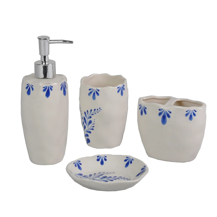 

Luxury Design Hotel Ceramic Bathroom Set Bathroom Accessories Set For Home, Beige