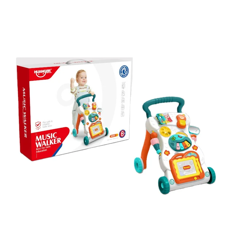 

baby rolling walkers with handle learning chair cartoon toys for kids with music and lights, As pictures