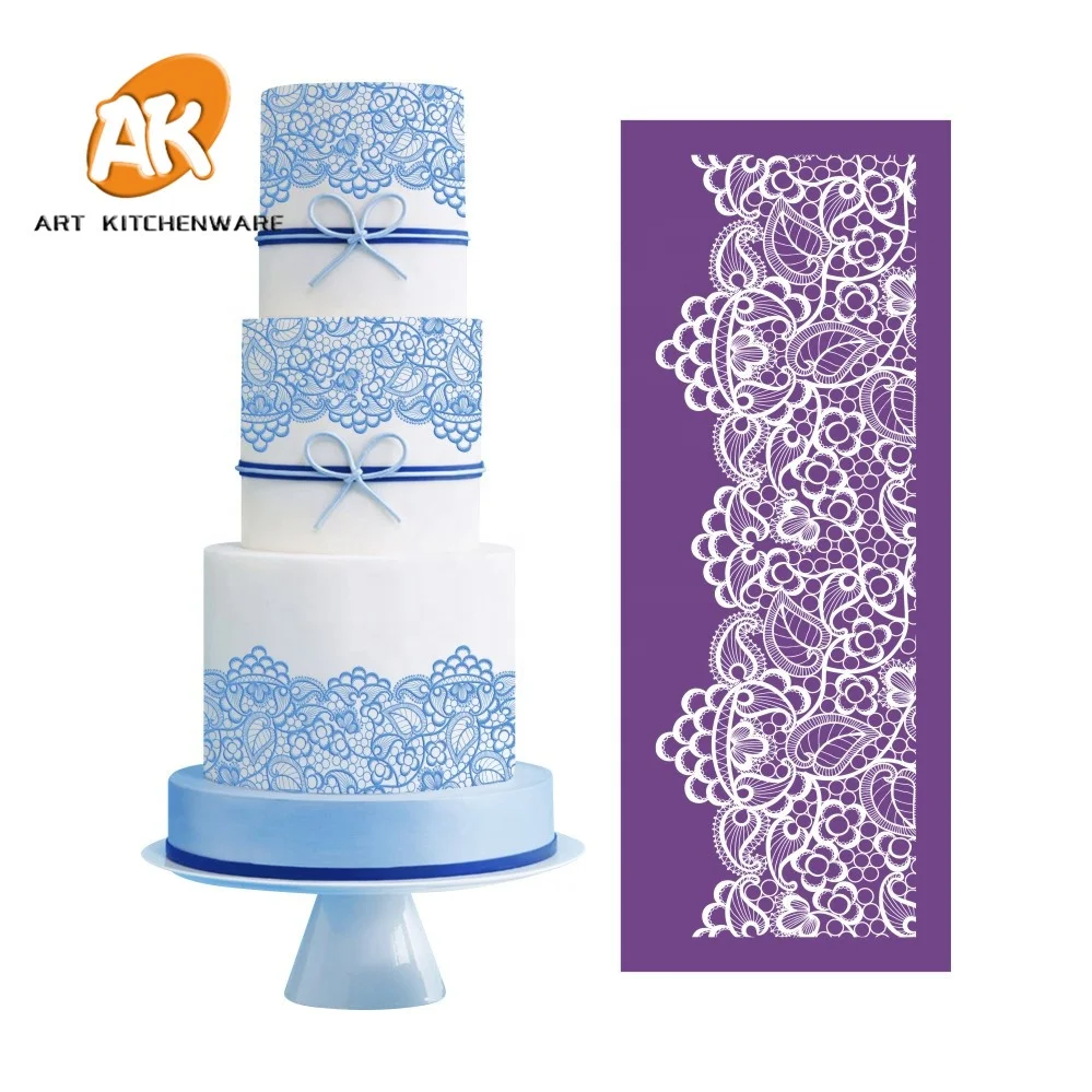 

AK Fondant Cake Decorating Tools Cake Icing Pastry Transparent Soft Stencil Set Wedding Cake Mesh Stencil, Purple