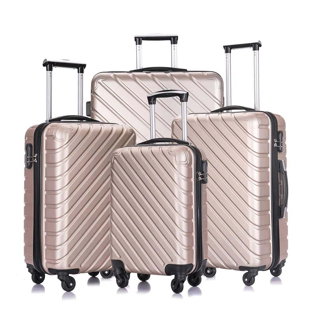 

Free shipping for Distric 6 area from US customized top grade rose gold black sliver trolley spinner 4 pcs luggage set, Optional