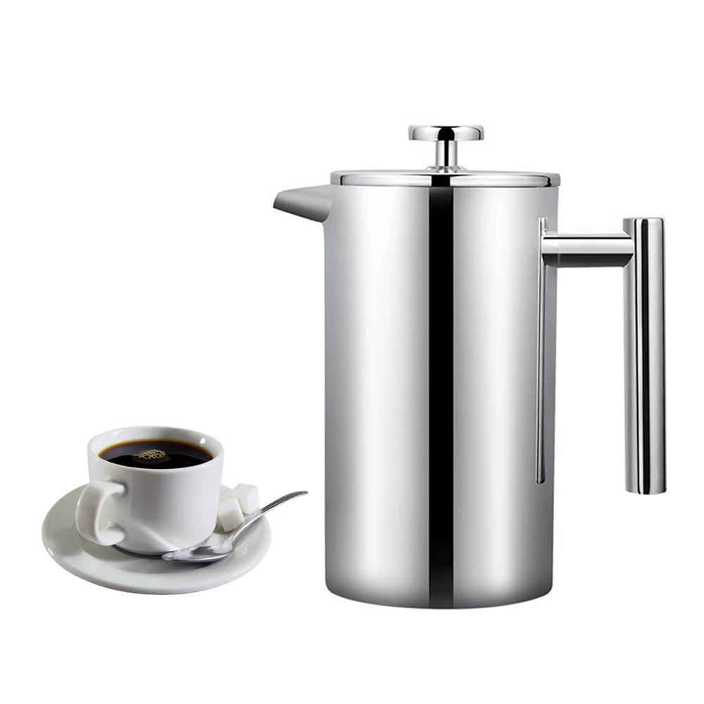 

Double Keep Warm French Press Coffee Make Pot, Sliver