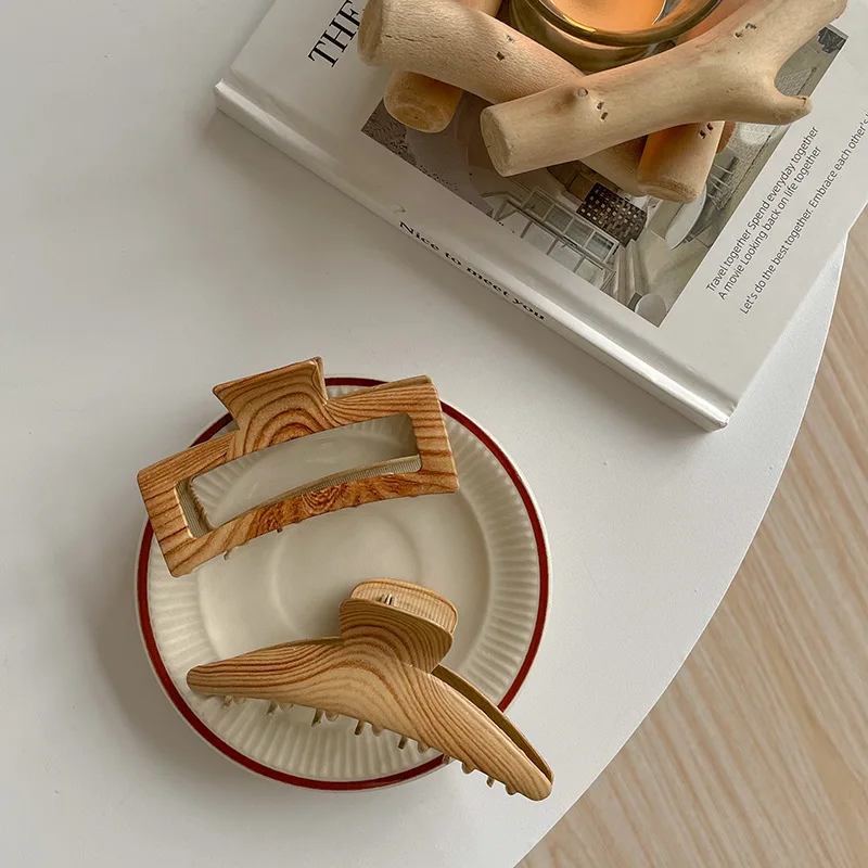 

new fashion wood large hair claw clip for thick hair women girls