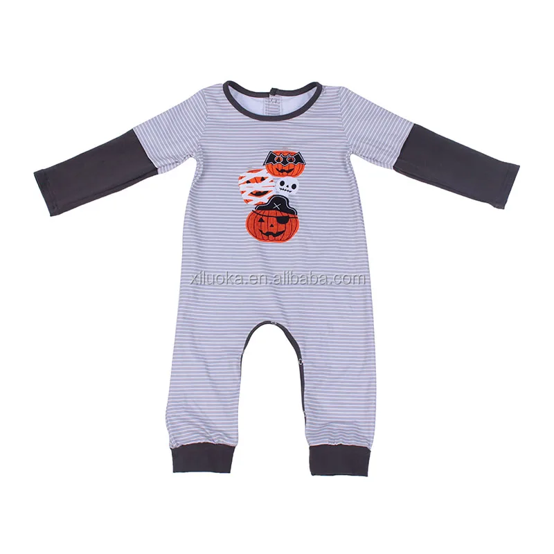 

Wholesale Newborn Baby Long Sleeve Clothes Striped Halloween Baby Boy Romper, Picture
