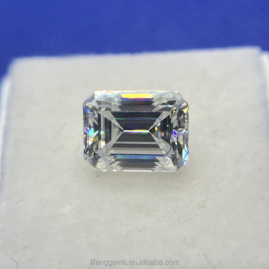 

Wholesale Moissanite Jewelry 3*5mm 0.4ct 4*6mm 0.8ct DEF Color Emerald Cut Loose Moissanite Stock Loose Diamond Jewelry