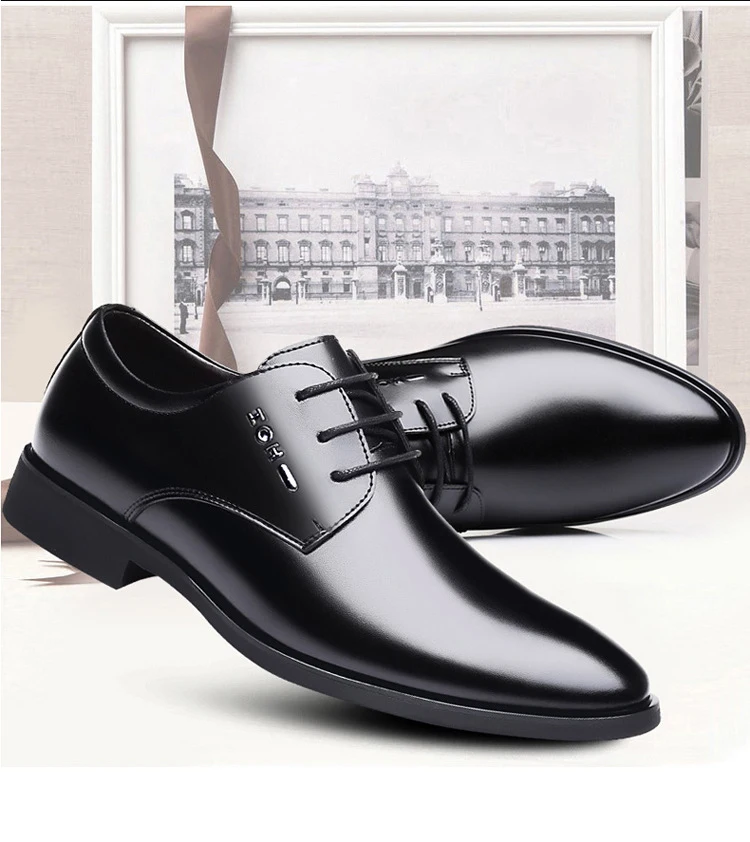 

Good Quality Two Layer Cowhide Surface Lining Rubber Sole Stylish Mens Dress Casual Leather Shoes