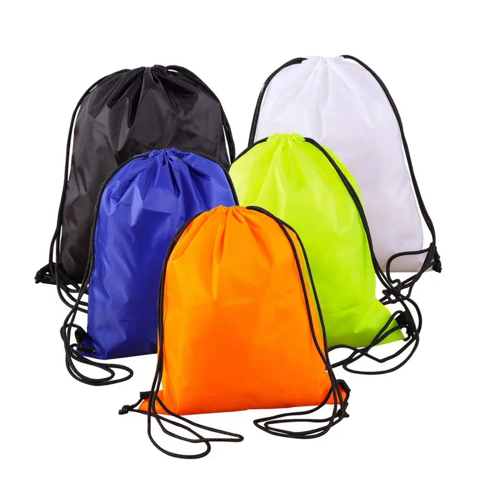 

XINMU bag manufacturer wholesale promotion reusable recyclable polyester drawstring backpack bag with customizable logo, Customized color