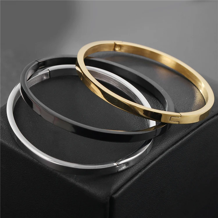 

G2229 Wholesale pulsera de acero inoxidable 18k Gold Plated Stainless Steel Couples Fashion Jewelry Bracelets & Bangles