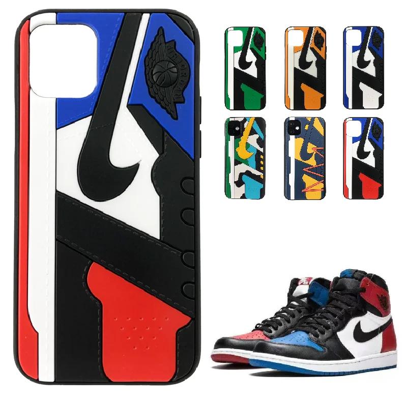 

Dropshipping Luminous Luxury Silicone Soft Custom Trend Brand Sneaker Shoe Phone Case for iphone 13 12 11 Pro Max 7 8 plus XR, Picture color have stock , accept customized
