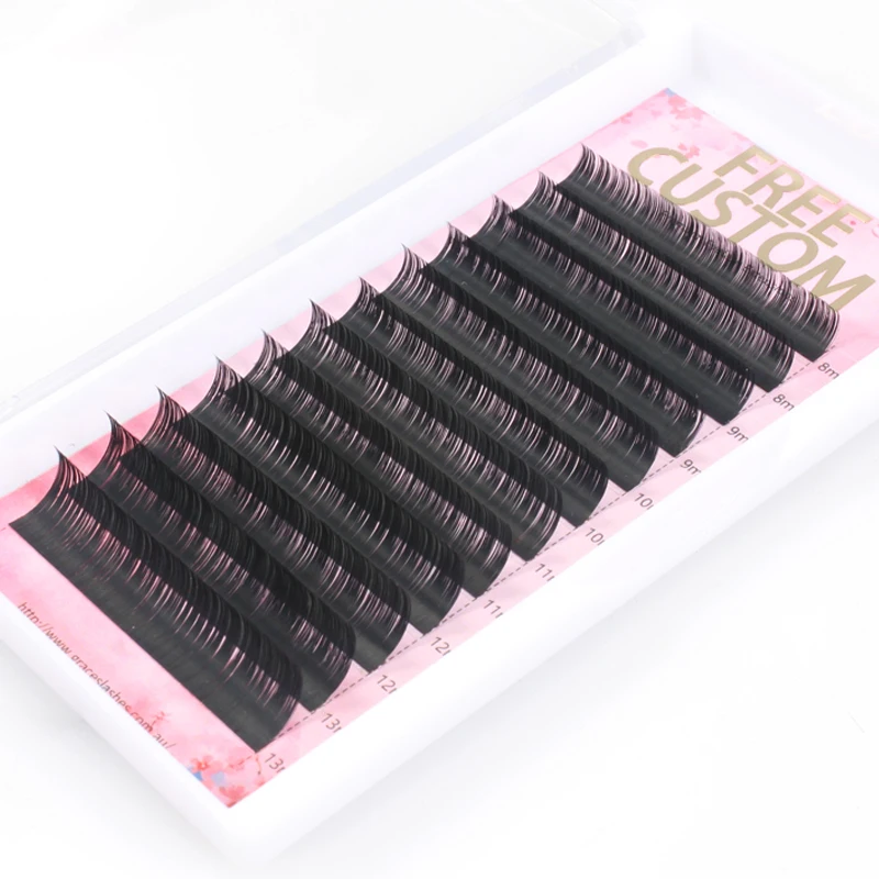 

Custom silk handmade 0.02 0.03 volume 20 line dark lash extension individual 25mm soft eyelash extension, Black