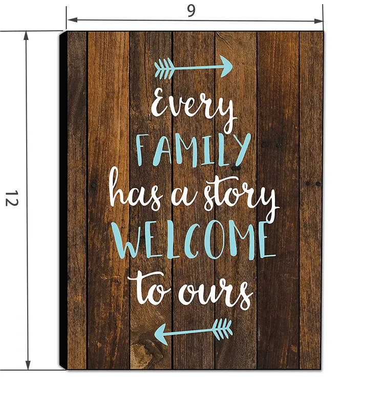 9x12 Inch Brown Letters Wooden Wall Sign for Living room