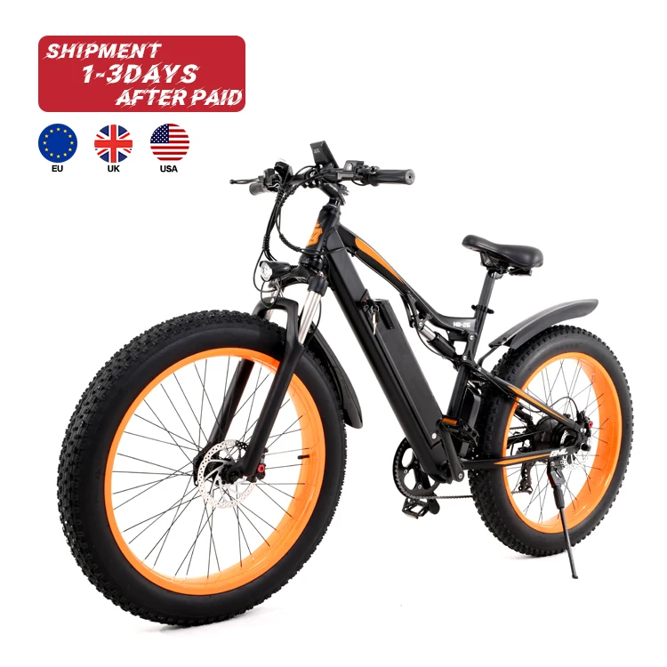 

HEZZO US UK EU Free Shipping 1000W 48V E MTB Powerful Bicycle Full Suspension 17.5Ah Moped Off Road Fat Tire Electric Adult Bike