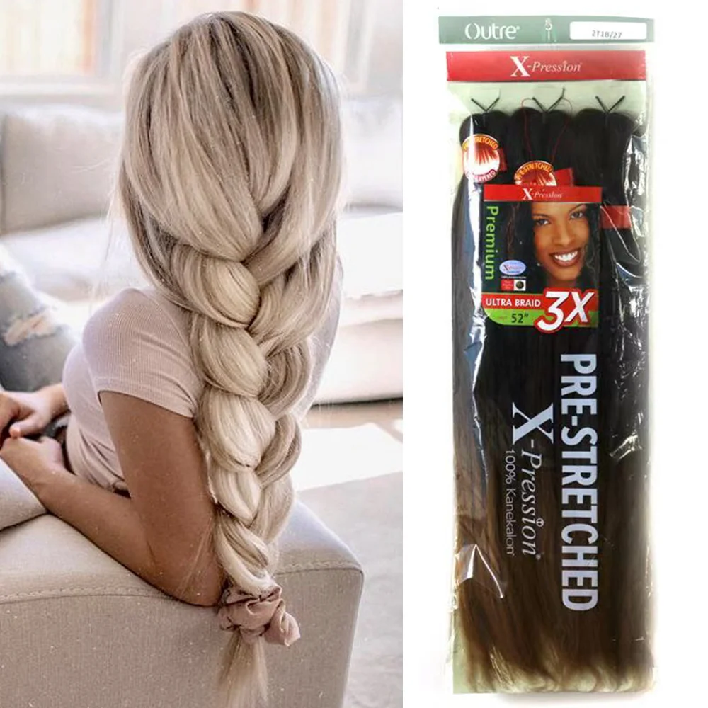 

myzy Kanekalons 52 inch pre-stretch braided hair for easy braiding synthetic hair braids for women daily wear