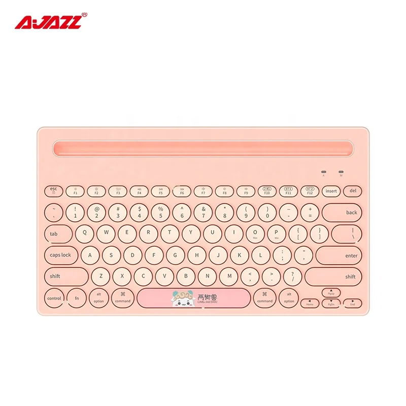 

AJAZZ 320i Wireless BT 3.0/5.0 Thin Office Keyboard with Mouse Pad for Android IOS Laptop mini Keyboard, Pink