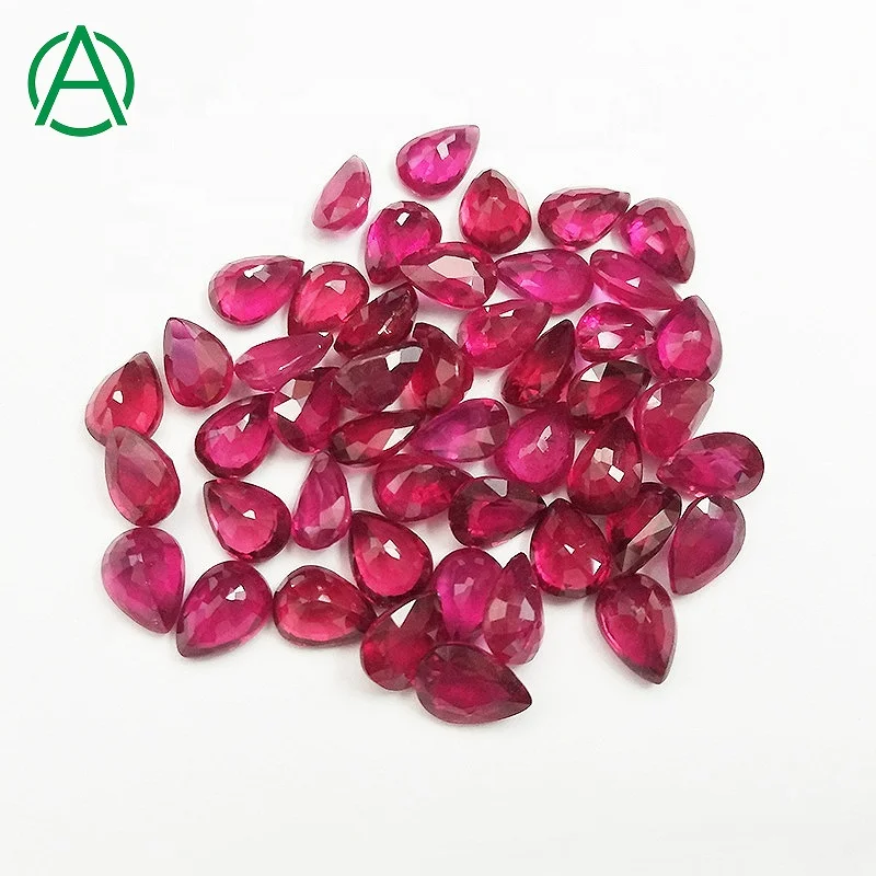 

ArthurGem Wholesale Rare Quality Natural African Ruby Pear Cut Ruby Loose Gemstone for Jewelry Making