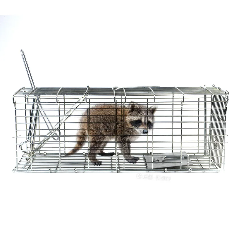 

Customized Professional Humane Galvanized Iron Foldable Living Wild Animal Trap Cage