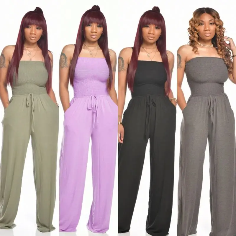 

CYB093 summer trendy solid color jumpsuit romper off shoulder two piece outfit 2 piece short set women fashion