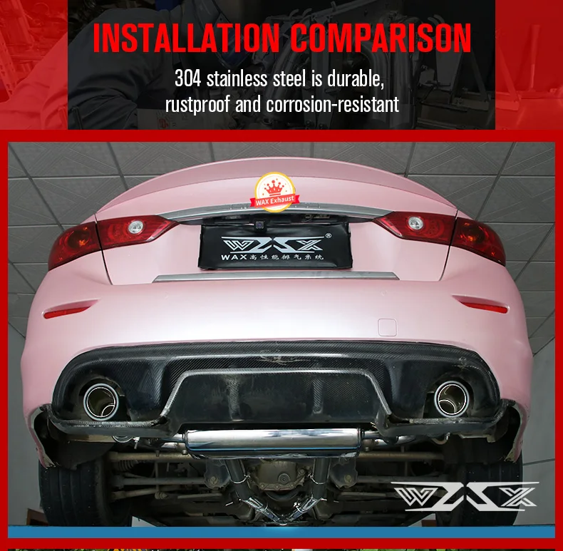 Performance Catback 304 Stainless Steel Exhaust Pipes valvetronic exhaust muffler catback for INFINITI QX70 2013-2021