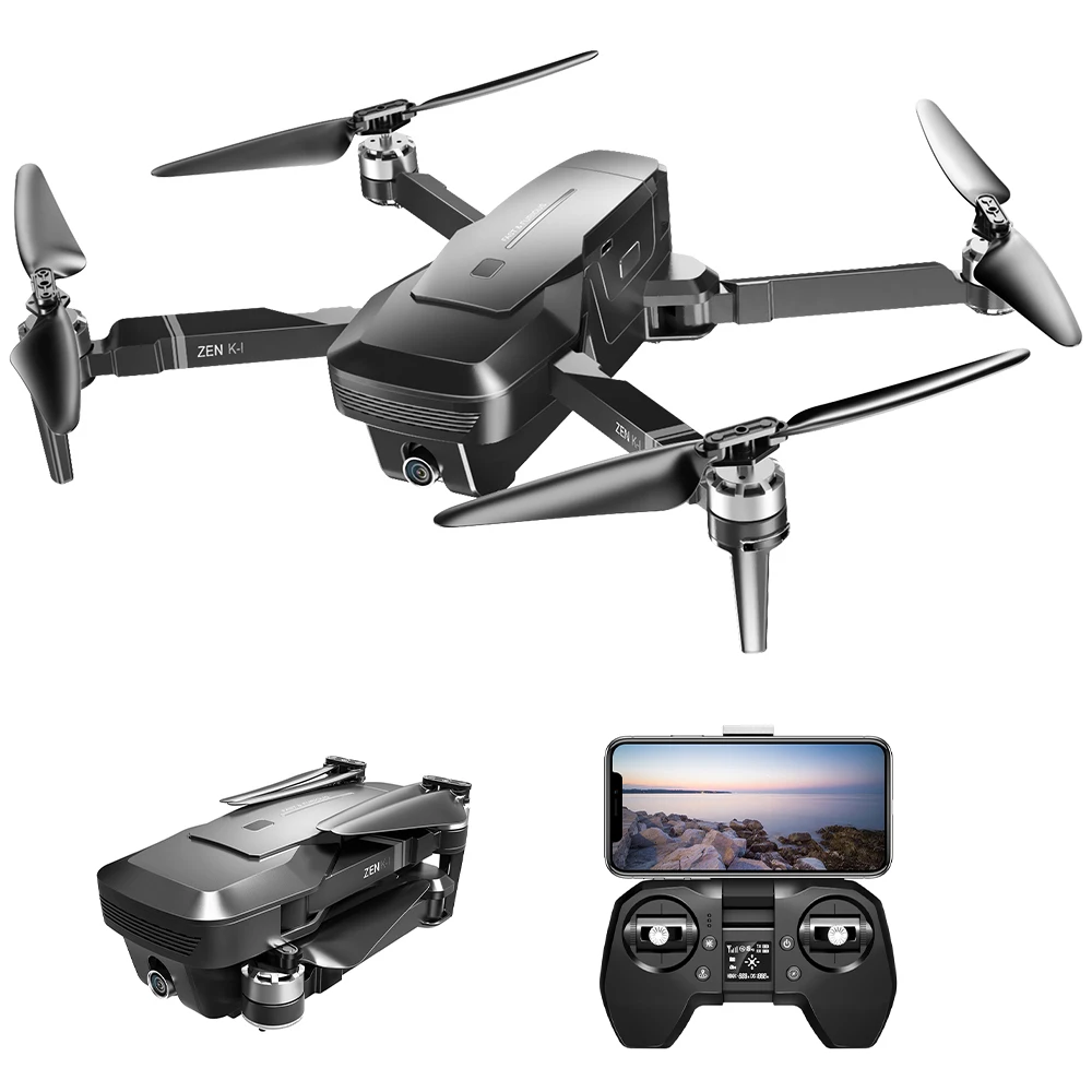 

Visuo Drone K1 Pro 4k professional gps 5g wifi HD 2-axis Drone Gimbal Camera with Brushless Motor 1km RC Camera Quadcopter 2020, Black