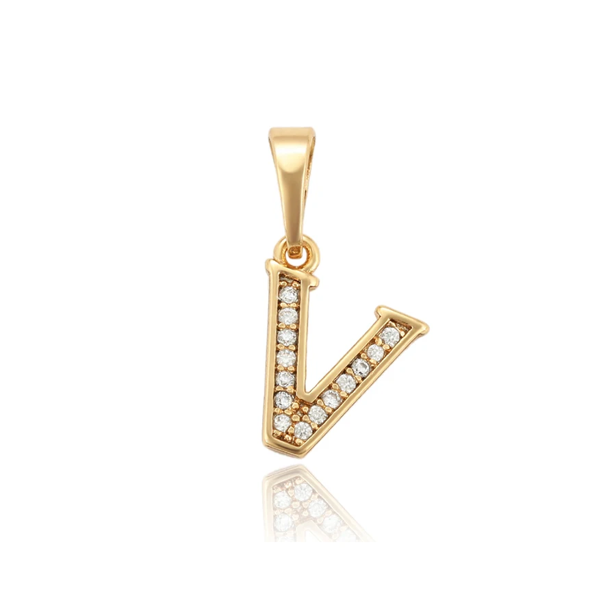 

34248 XupingHip Hop Wholesale Letter V Pendant jewelry, White