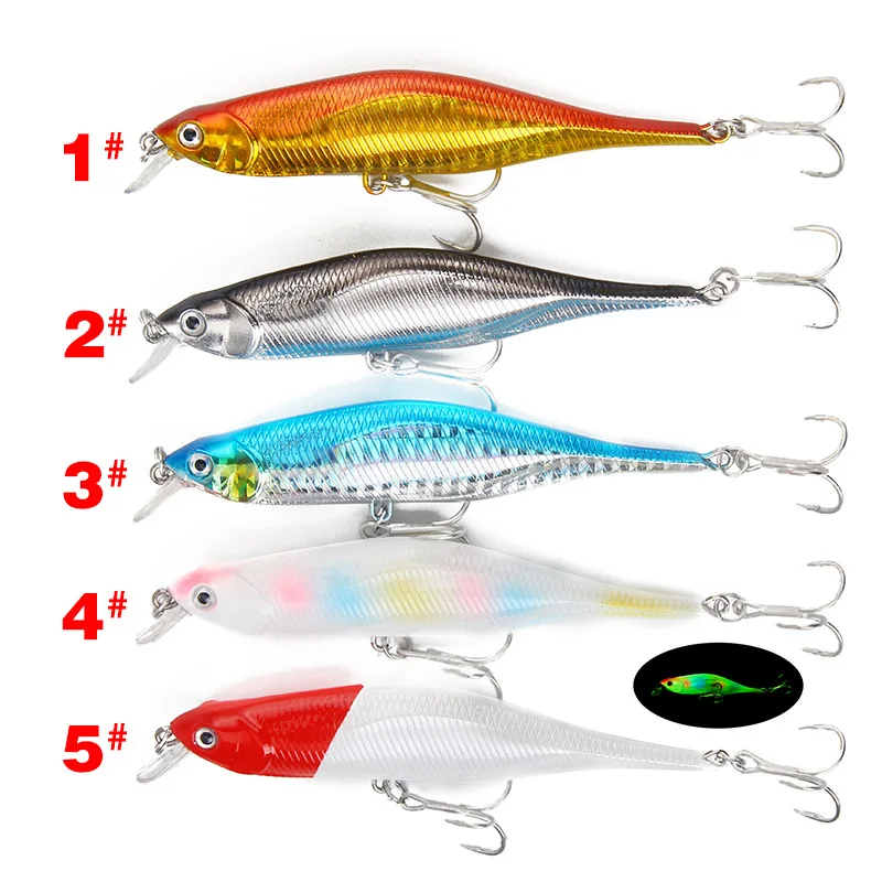 

Simulation Floating Hard Minnow Lures Plastic Fishing Lures With 3D Eyes, 5 colors