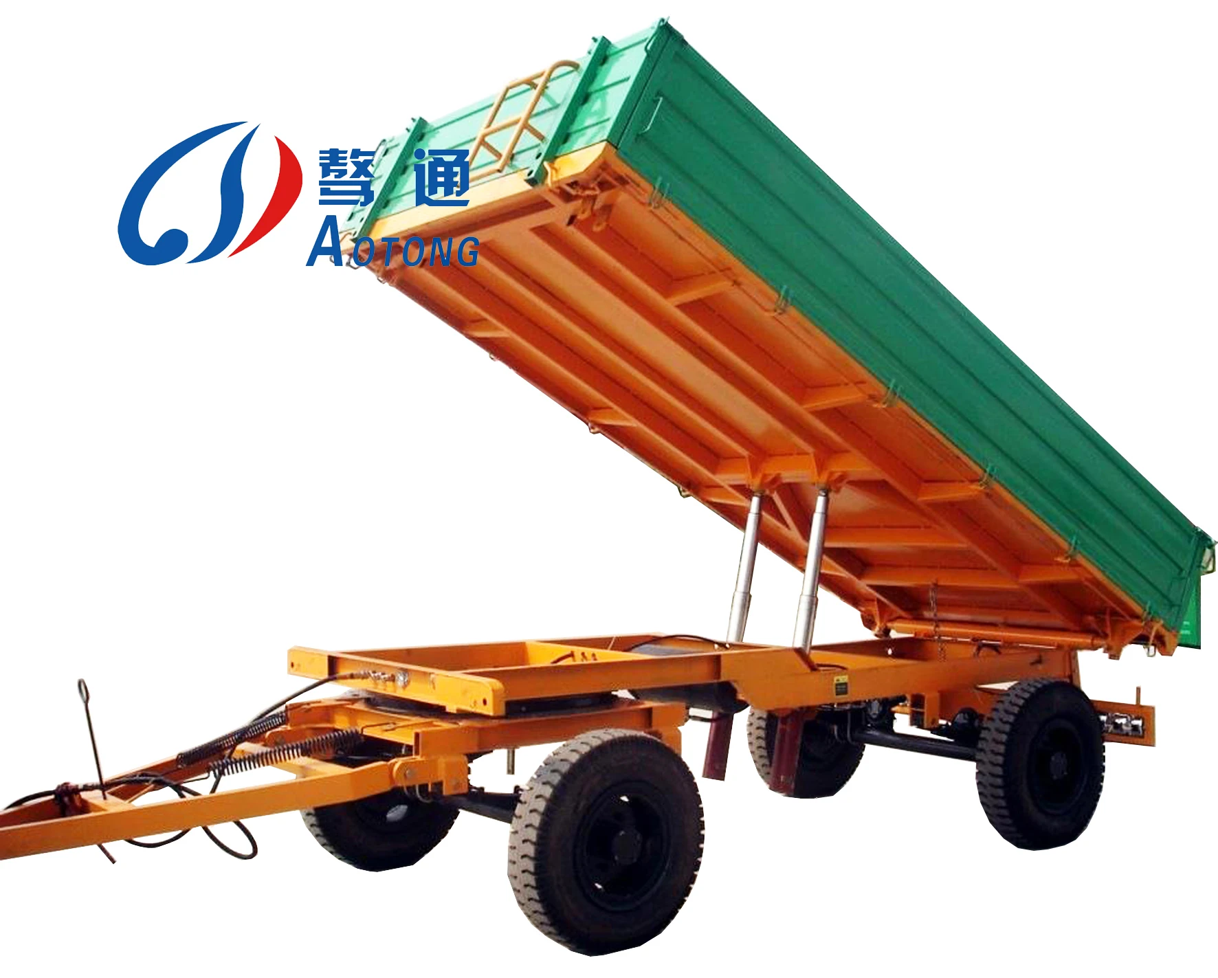 Triple Axles Farm Land Harvesting Use 7 Meter Draw Bar Full Trailer