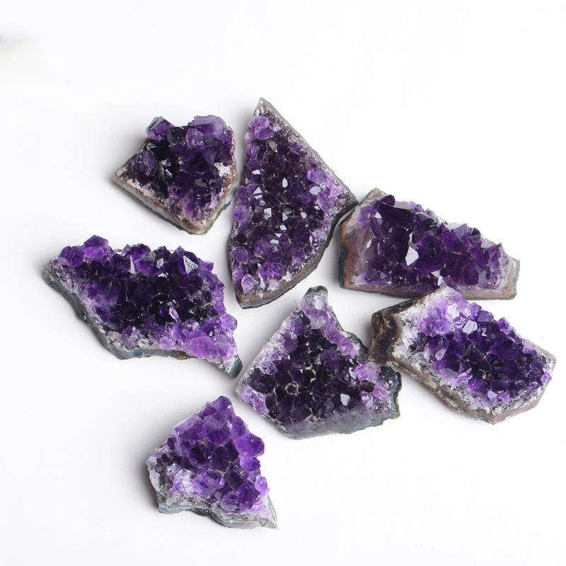 

Natural Purple Tumbled Crystal Quartz Cluster Energy Healing Amethyst Geode Specimen Stone Crafts Decoration Ornament