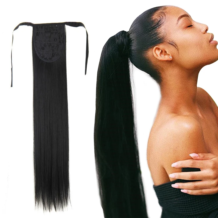 

Natural Wrap Around Drawstring Ponytail 100% Virgin Human Hair Silky Straight, Remy Brazilian Human Hair Pony tails