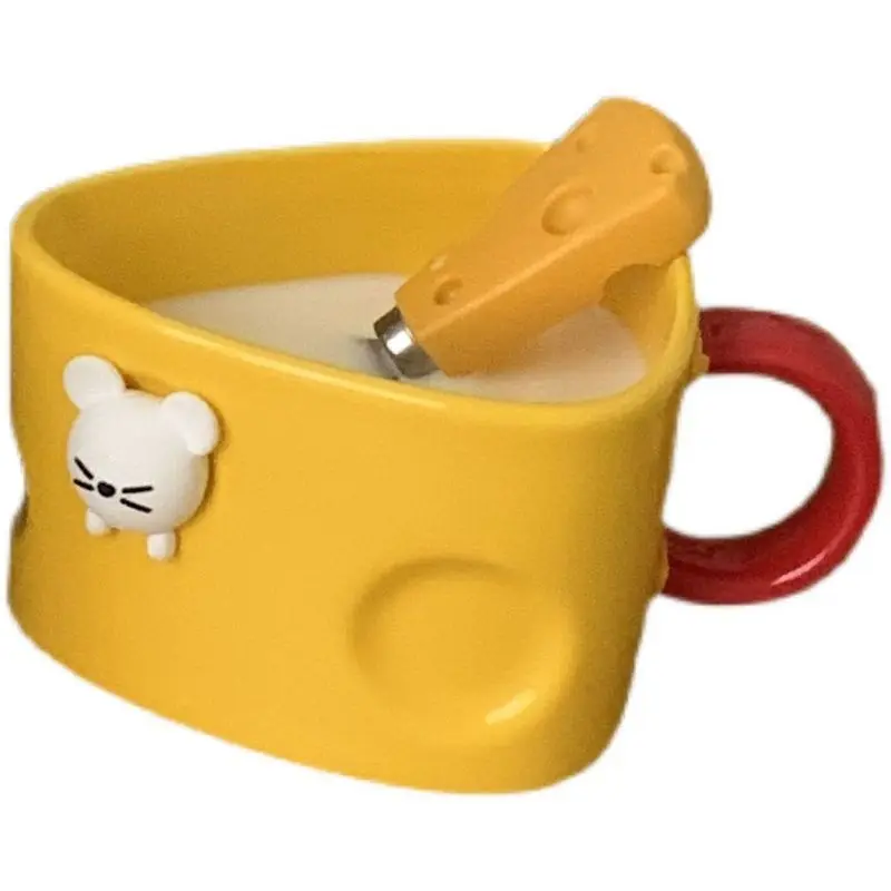 

Creative personality cartoon cheese breakfast ceramic cup, As the picture show