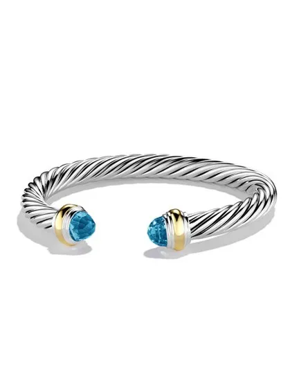 

cheap 5mm Blue Topaz 925 Sterling silver DY Bracelet