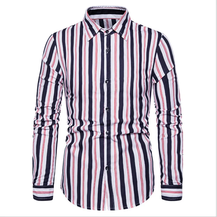 

Men Tops Casual Slim Printed Long Sleeves Buttons Shirt
