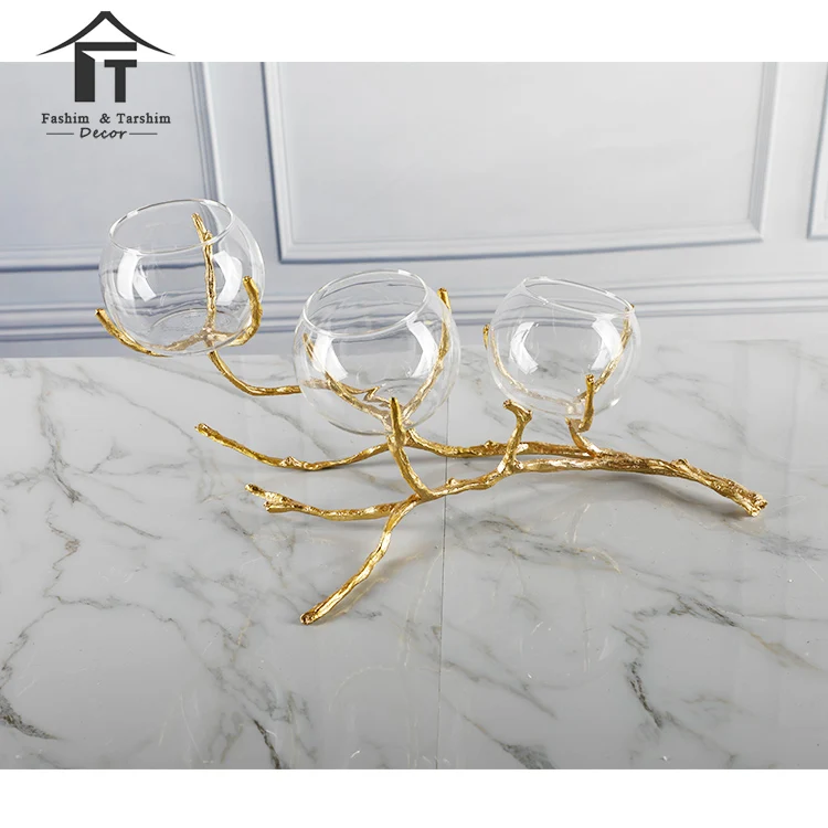 
Long single stem chandeliers vase for flowers blown glass vase home decorative copper Dubai vase 