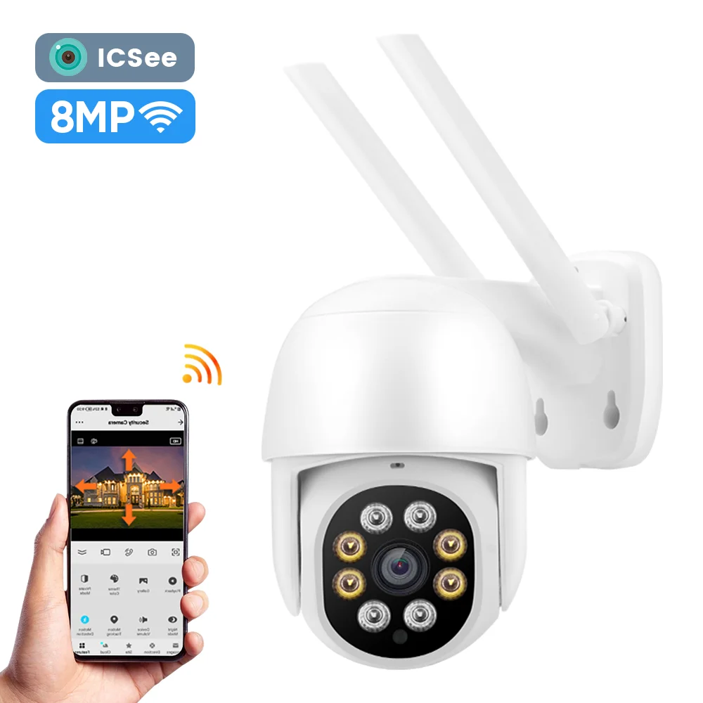 

ICSEE 4K 8MP ai human detection IP wireless speed dome ptz cameras outdoor waterproof smart 4k auto tracking wifi ptz camera