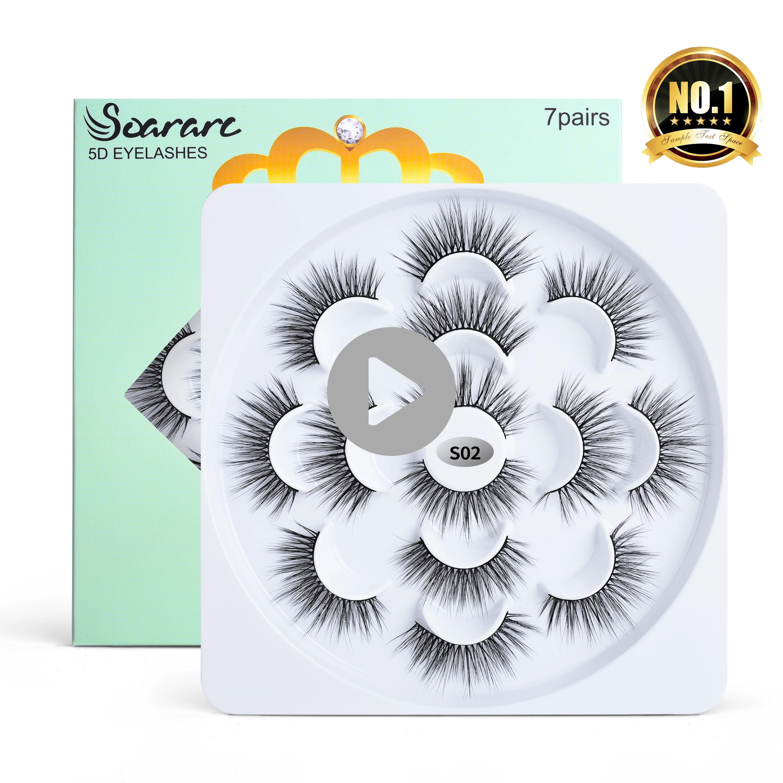

A1 7 Pairs Natural False Eyelashes / Long Handmade Makeup Eye Lash false eyelash pack, Black