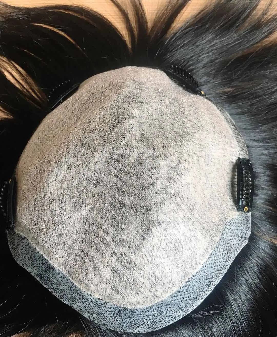 

Men's Human Wigs Real Men's Top Hair Block Toupee Woven Hair Replacement Piece, Pics