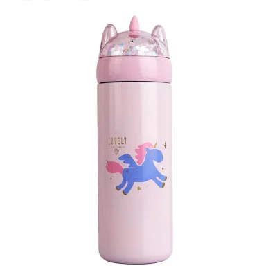 

Creative Stainless Steel Cartoon Unicorn Insulated Thermos Vacuum Cup Portable Kids Vacuum Cup, Pink, blue, white