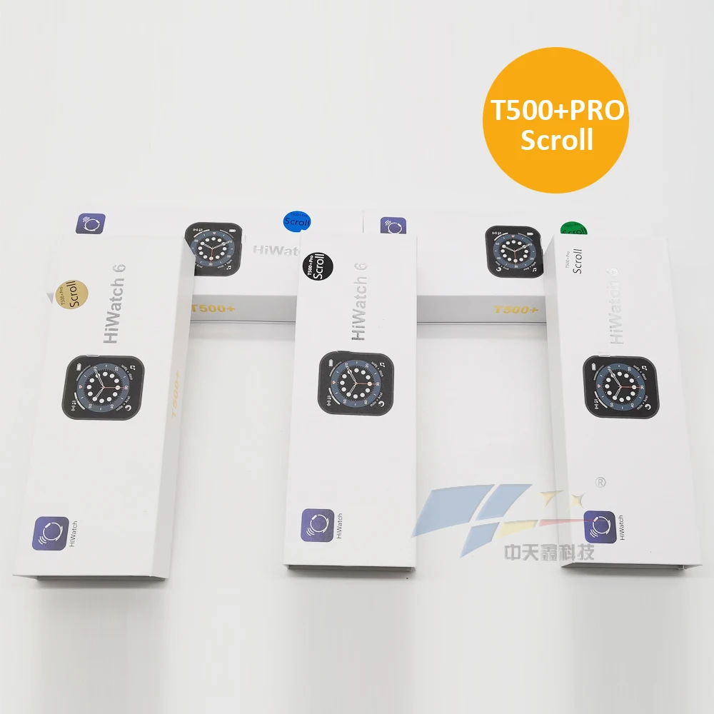 

2021 full touch screen smart watch 1.75 inch series6 pedometer BT wireless smart bracelet smartwatch T500+pro, White/black/gold/blue/green