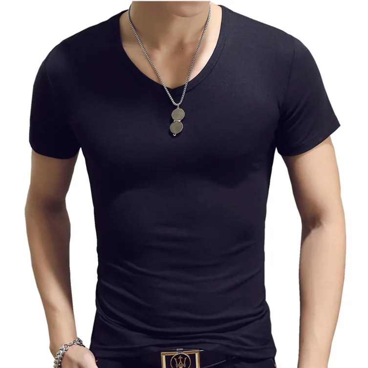 

FZ-129 Wholesale Youth Trending Bottoming Shirt Summer Men'S Slim Round Neck Short Sleeve Pullover T-Shirt, Shown