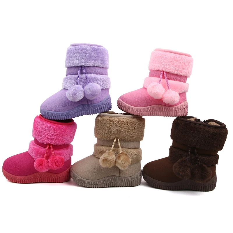 
2020 yiwu 060 TPR environmental tasteless suede baby christmas shoes kids snow boots for girl 