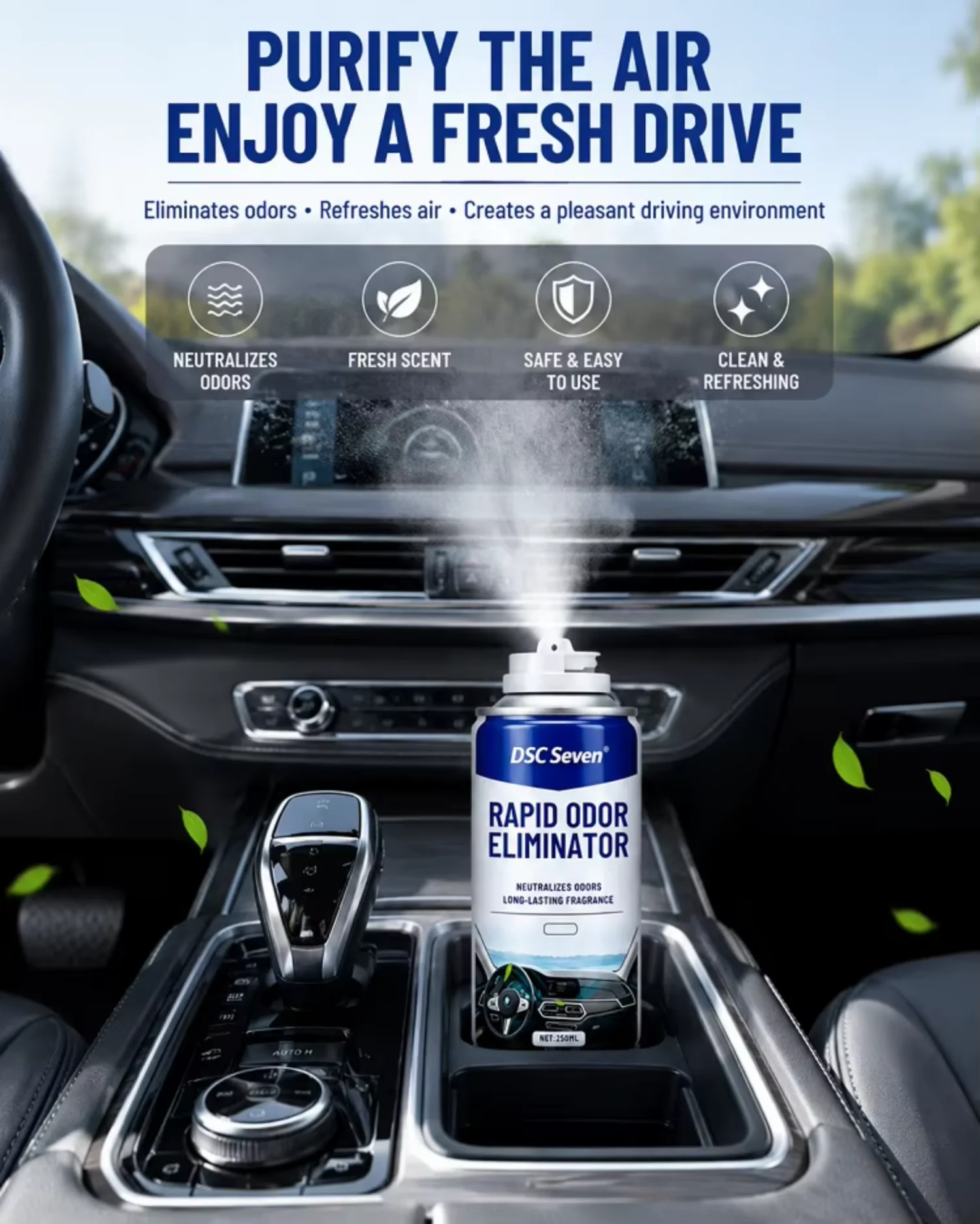 Car Odour Bomb Rapid Odor Eliminator Spray Neutralizes Bad Smells Long Lasting Fragrance