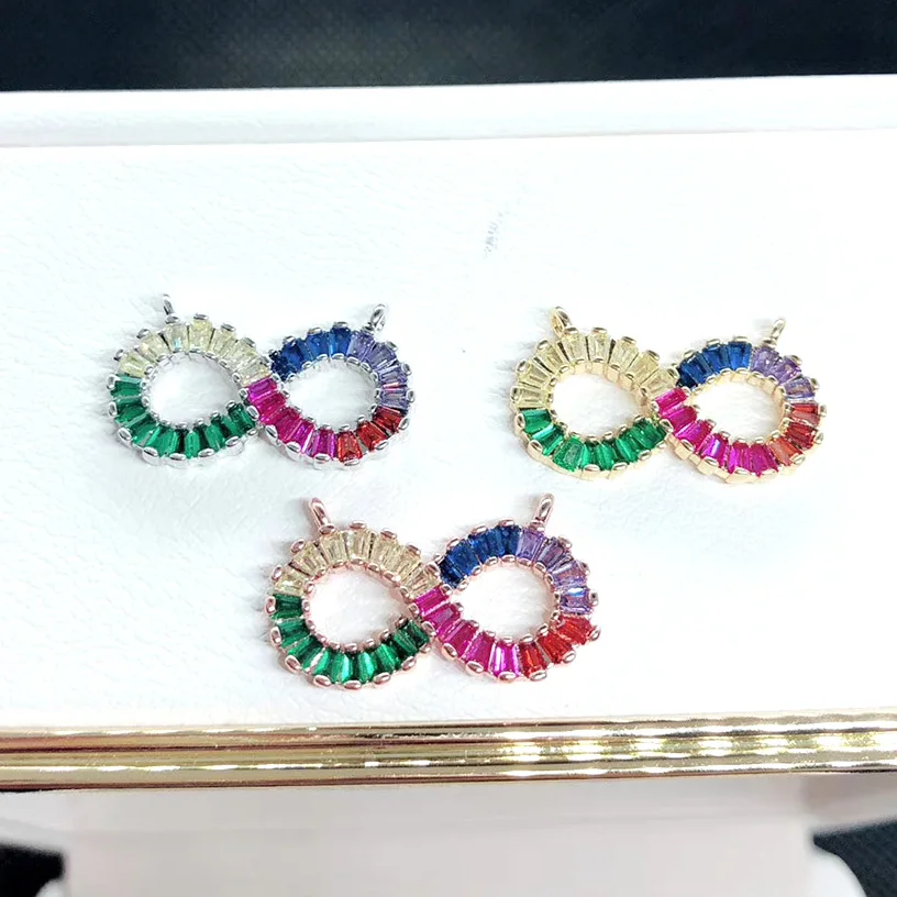 

Fashion Eight Shape Modeling Connector Creative CZ Charm Connector Wholesale