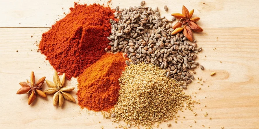 Essential spices in a kitchen