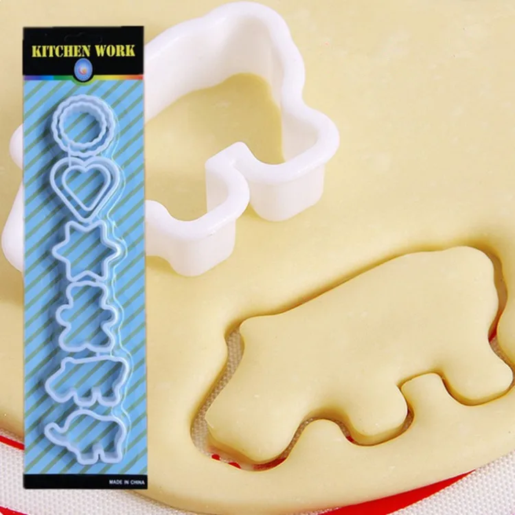 

Wholesale High Quality white Plastic Cookie Cutter Mold Cake Clay Mould 8 pieces