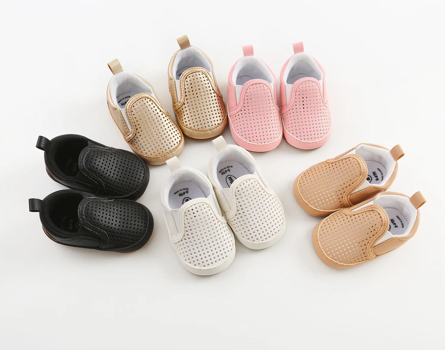 

MOQ 1 Pu Leather Upper Mesh Breathable Summer Outdoor Newborn Boy Baby Shoes