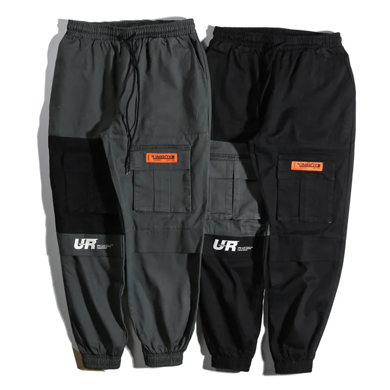 

Ready To Ship Low Moq Hot Sale High Street Fashion Mens Black Cotton Cargo Pants